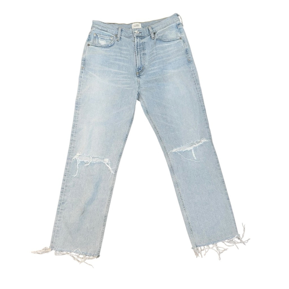 Women's Citizens of Humanity Jeans Size 29 Light Wash Distressed Daphne Crop - Picture 3 of 13